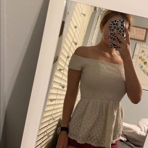 cream holister lace top
